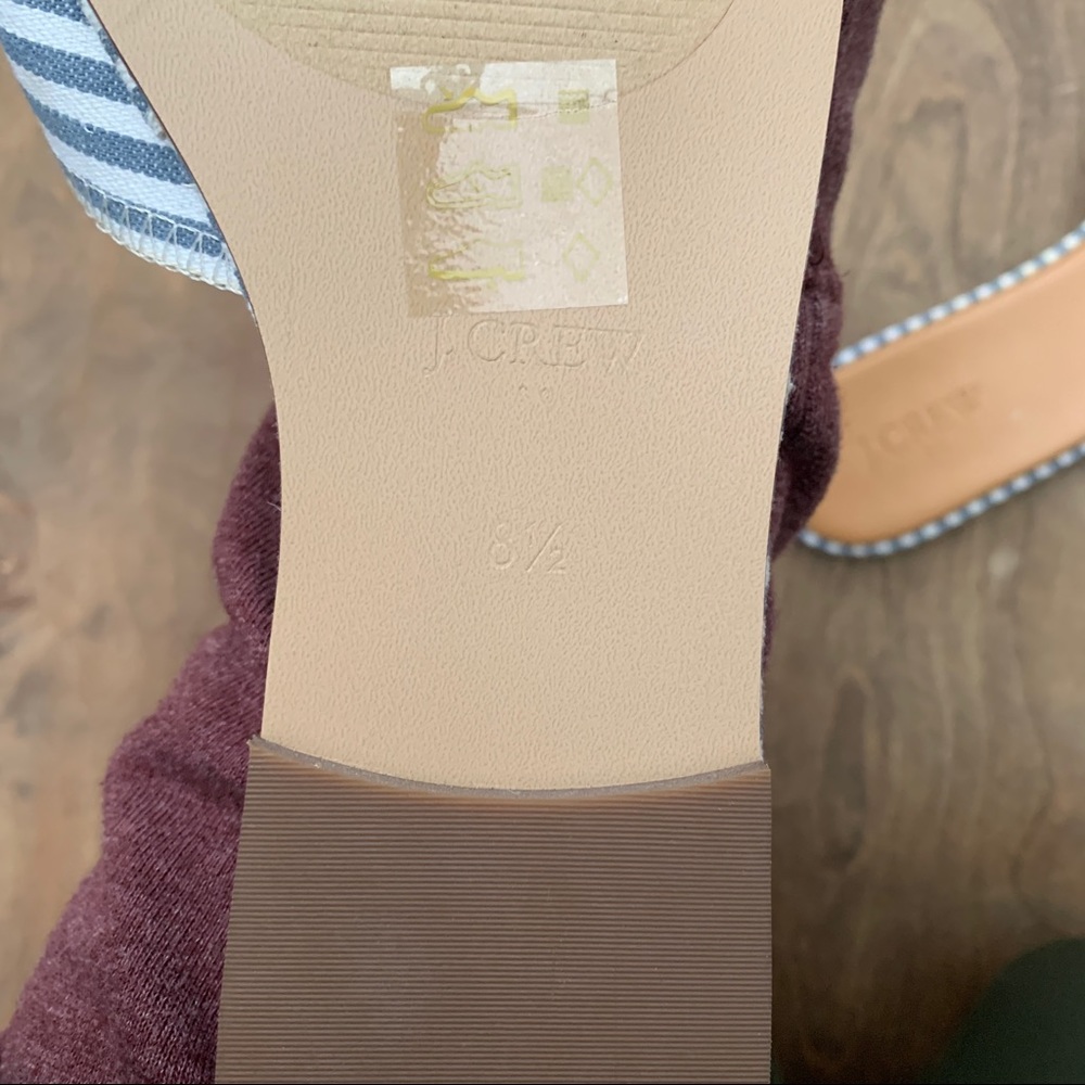 NWOT J. Crew Blue Striped Bow Slides | Size 8.5 - Picture 6 of 6